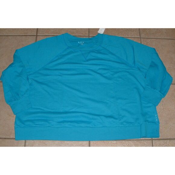 NEW Bright Blue Plus Sz 26/28 Stretchy Lightweight Sweatshirt LIVI LANE BRYANT - Picture 4 of 6